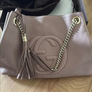 Gucci Taupe Leather Shoulder Bag